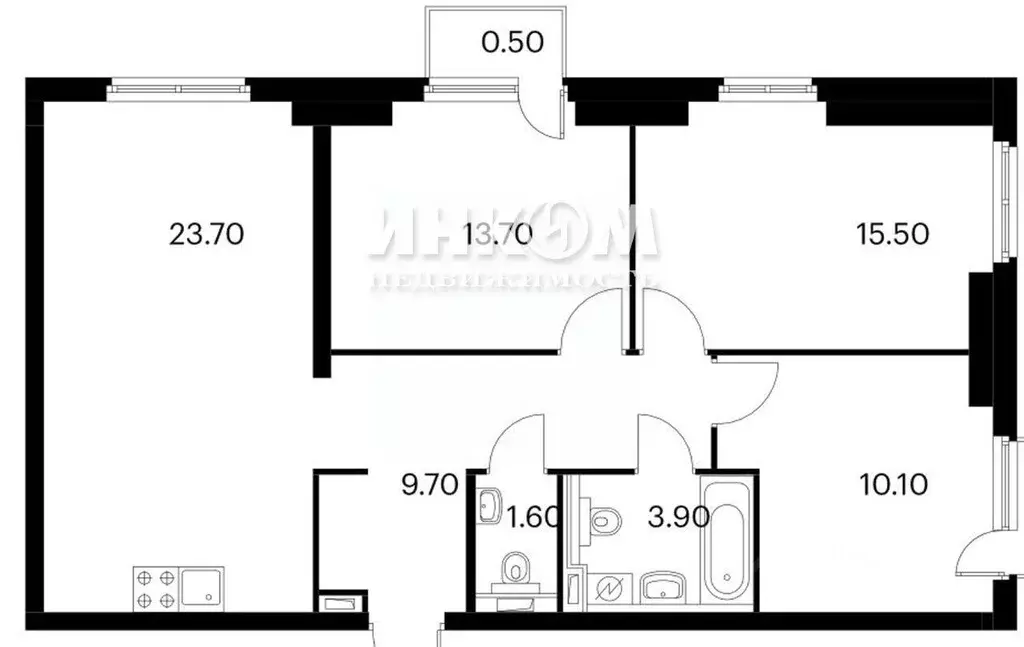 Квартира, 3 комнаты, 78.2 м - Фото 1