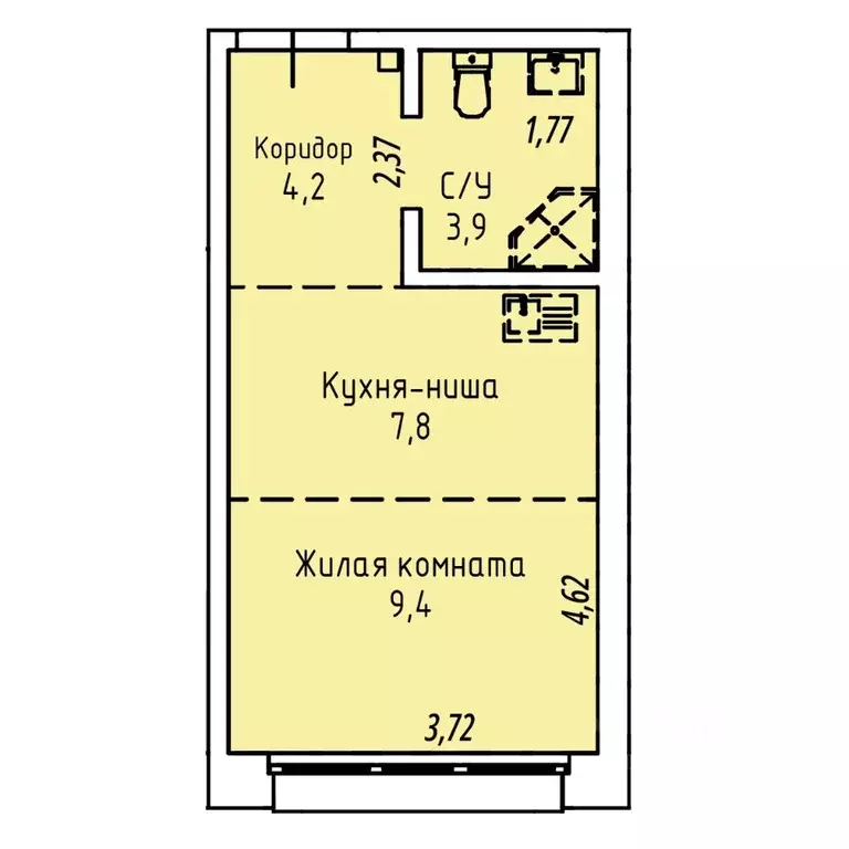 1-к кв. Иркутская область, Иркутск Култукская ул., 16 (25.3 м) - Фото 0