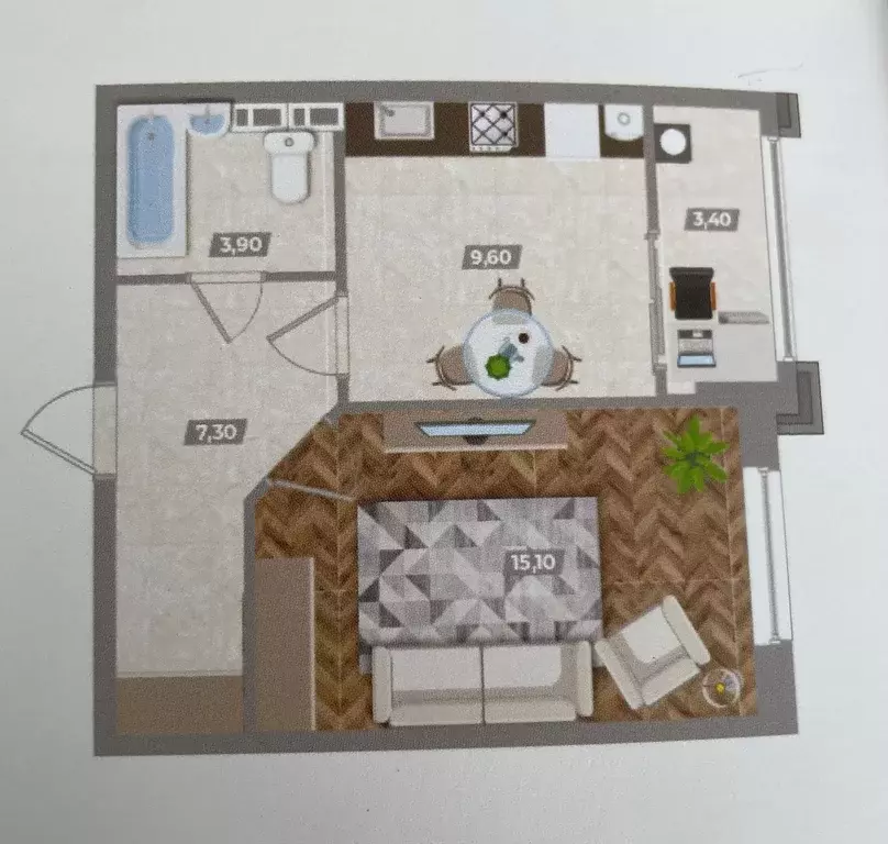 Продаётся 1-к квартира, 39.3 м - Фото 1