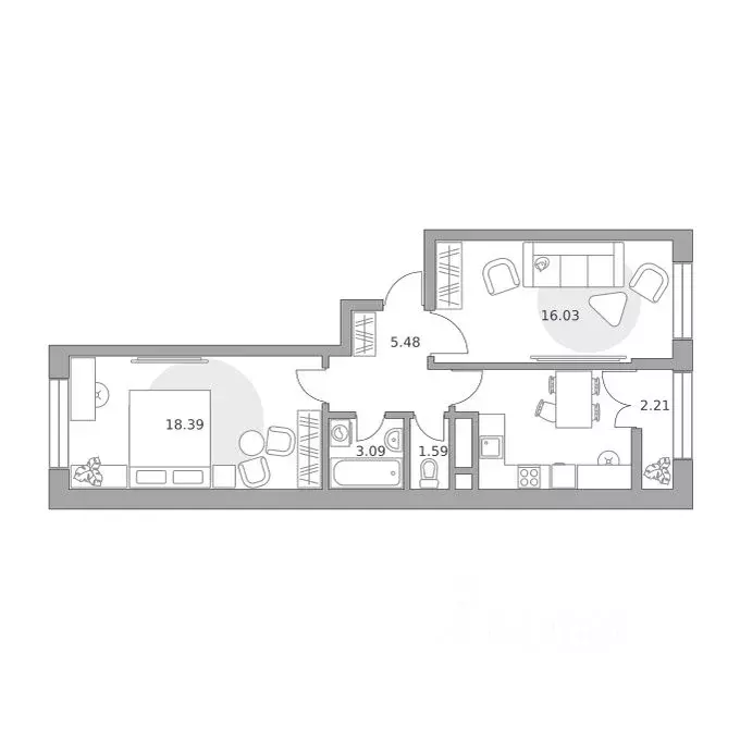 2-к кв. Московская область, Балашиха 39-й мкр, Пехра жилой комплекс, ... - Фото 1