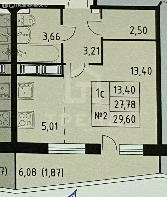 Квартира-студия: Санкт-Петербург, Заневский проспект, 42 (27.9 м) - Фото 1