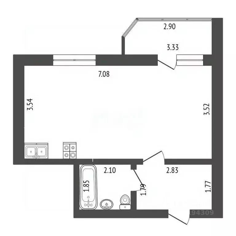 Студия Мордовия, Саранск Волгоградская ул., 64 (33.9 м) - Фото 2