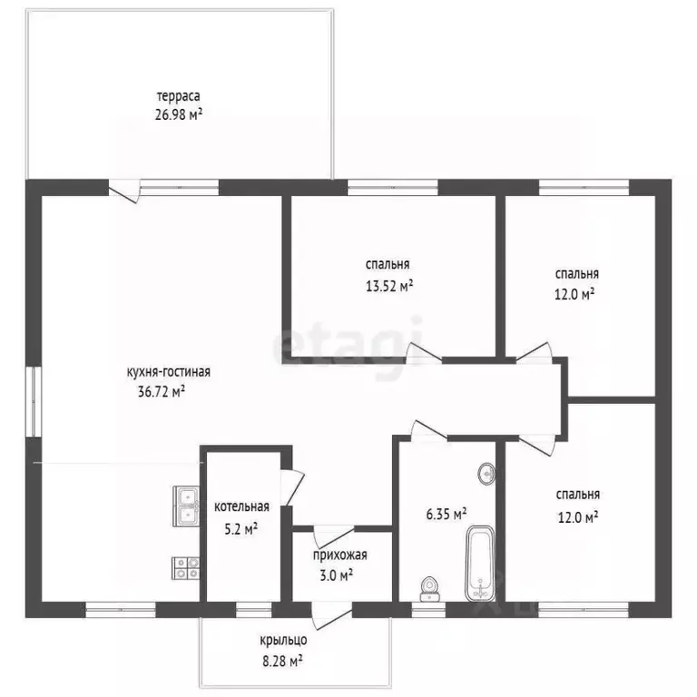 Дом в Тюменская область, Тюменский муниципальный округ, 27/72 кп ул. ... - Фото 1