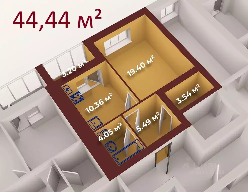 1-к кв. Мордовия, Саранск ш. Северо-Восточное, 45 (39.0 м) - Фото 0