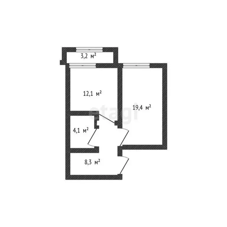 1-комнатная квартира: Яблоновский, улица Кобцевой, 1к2 (43.9 м) - Фото 0