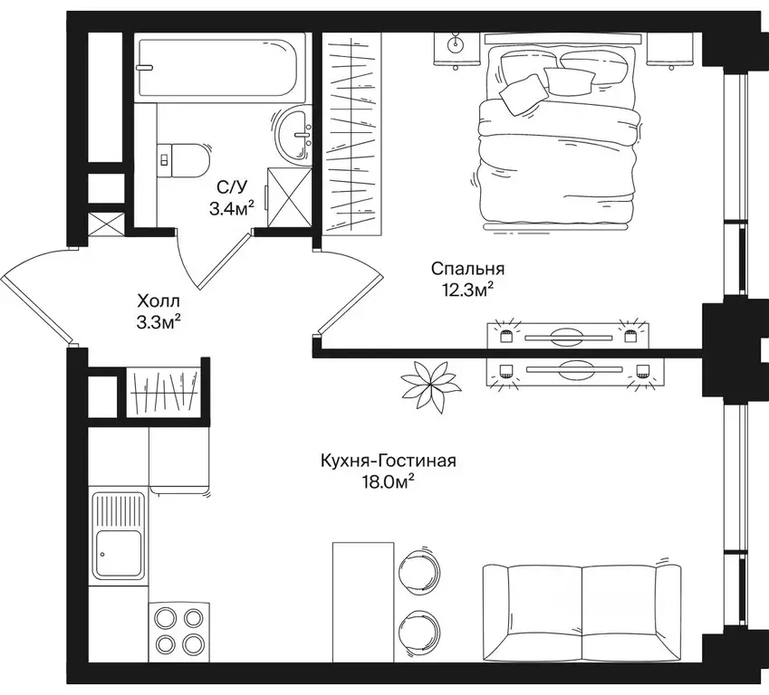 1-к кв. Москва ул. Маршала Бирюзова, 1к14 (37.0 м) - Фото 0