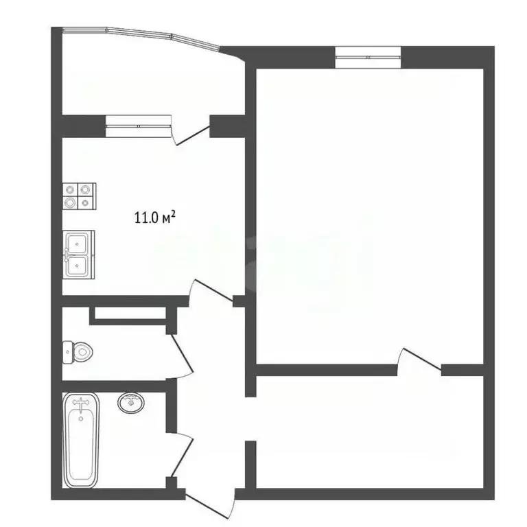 1-к кв. Тюменская область, Тюмень Широтная ул., 172к3 (43.2 м) - Фото 2