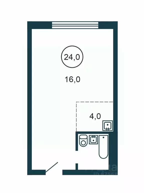 Студия Новосибирская область, Бердск Черемушная ул., 53к1 (24.0 м) - Фото 2