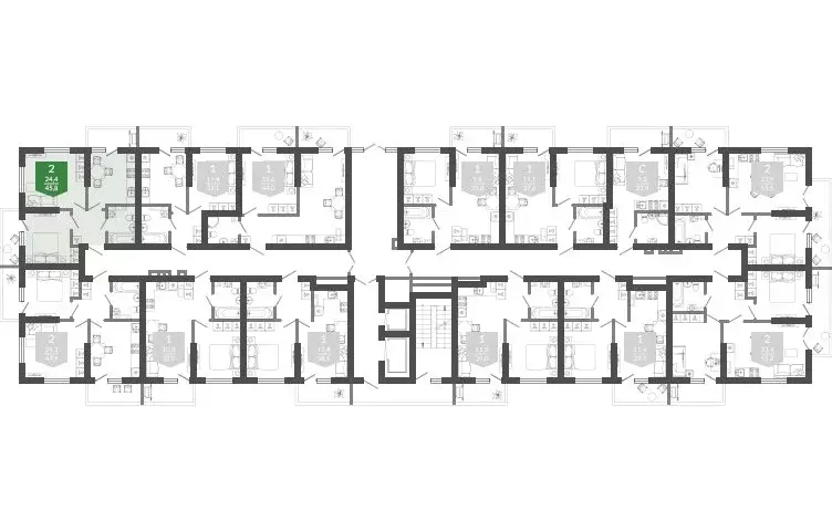 2-комнатная квартира: Сочи, улица Искры, 66/9к2 (45.8 м) - Фото 1