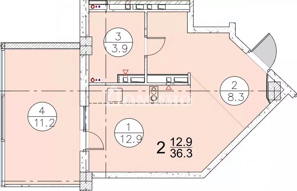 Студия Тюменская область, Тюмень ул. Чернышевского, 2Бк11 (36.3 м) - Фото 0