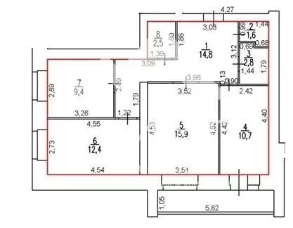 3-комнатная квартира: Вологда, улица Гагарина, 72 (69.4 м) - Фото 1