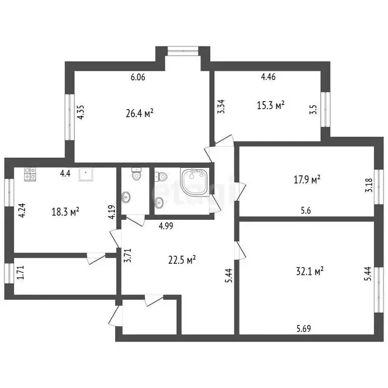 4-комнатная квартира: Белгород, Садовая улица, 61Б (156.4 м) - Фото 2