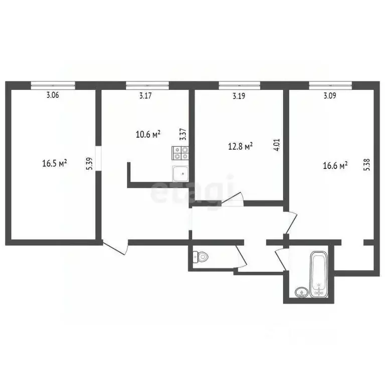 3-к кв. Ямало-Ненецкий АО, Муравленко ул. Губкина, 8 (74.5 м) - Фото 2