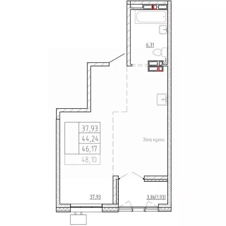 1-к кв. Приморский край, Владивосток Посейдония жилой комплекс, 6 ... - Фото 1