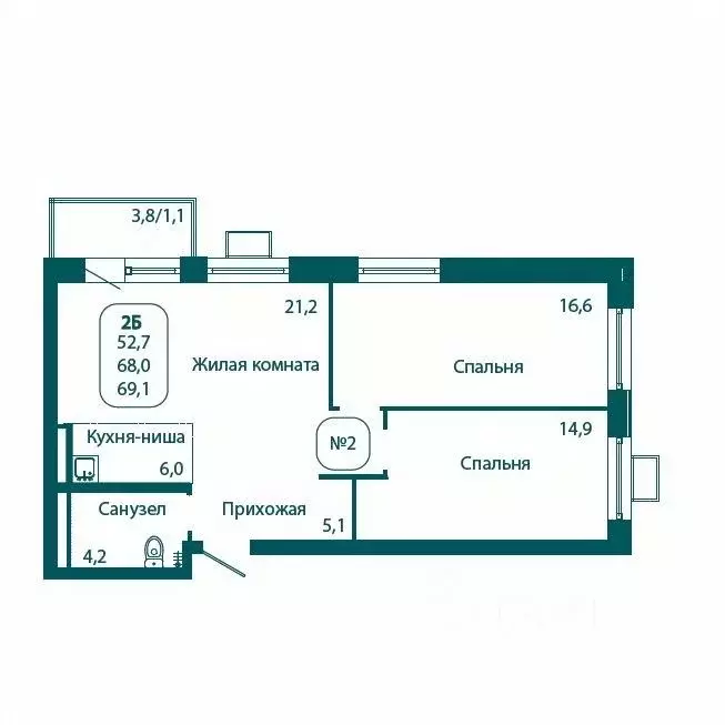 2-к кв. Московская область, Солнечногорск городской округ, Андреевка ... - Фото 1