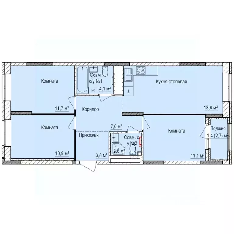 3-к кв. Удмуртия, Ижевск Буммаш жилрайон, Покровский жилой комплекс ... - Фото 1