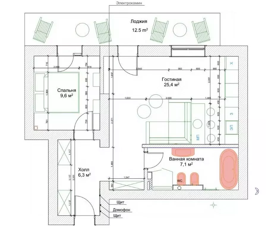 2-к кв. Калининградская область, Светлогорск ул. Некрасова, 1А (61.0 ... - Фото 2