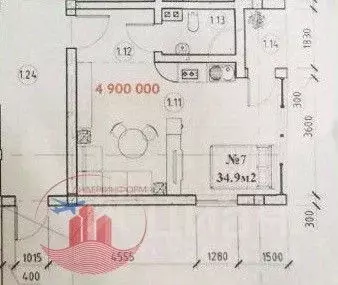 Студия Севастополь ул. Челнокова, 49А (34.9 м) - Фото 1