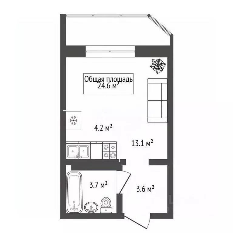 Студия Новосибирская область, Новосибирск ул. Немировича-Данченко, ... - Фото 2