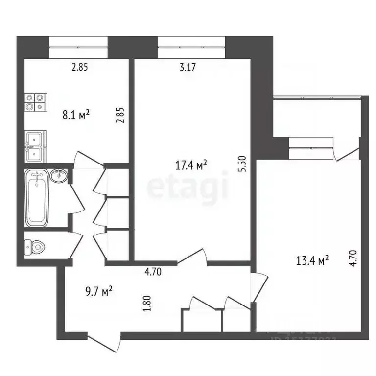2-к кв. Ямало-Ненецкий АО, Новый Уренгой Мирный мкр, 2/4 (54.0 м) - Фото 2