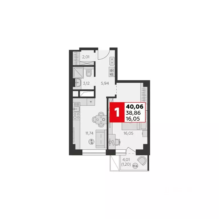 1-к кв. Ростовская область, Ростов-на-Дону ул. Штахановского, 24/2 ... - Фото 1