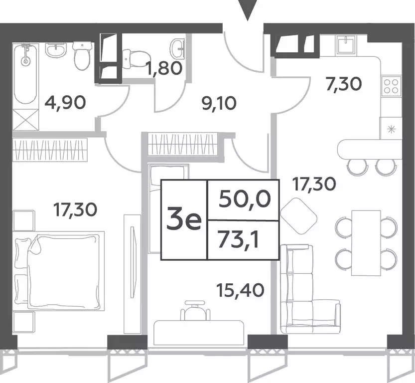 3-комнатная квартира: Москва, проспект Генерала Дорохова, вл1к3 (73.1 ... - Фото 0