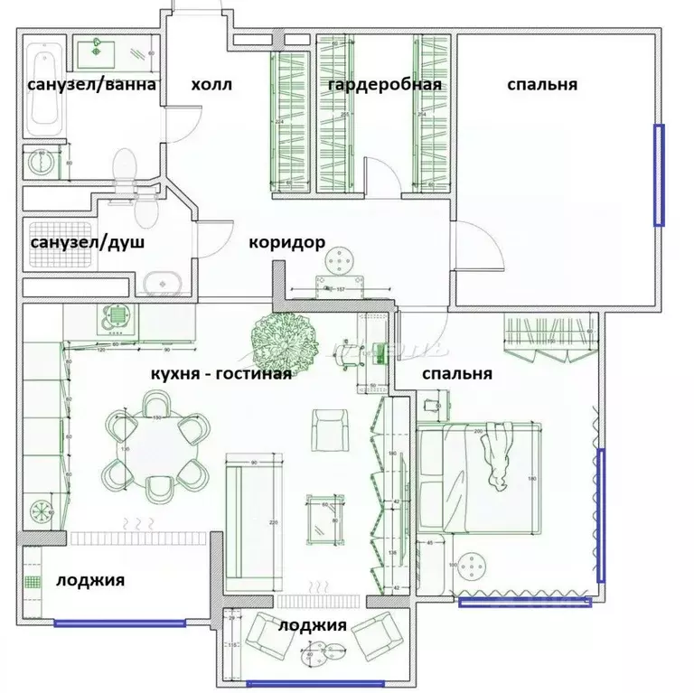 2-к кв. Крым, Симферополь ул. Крымской Весны, 14 (83.6 м) - Фото 2