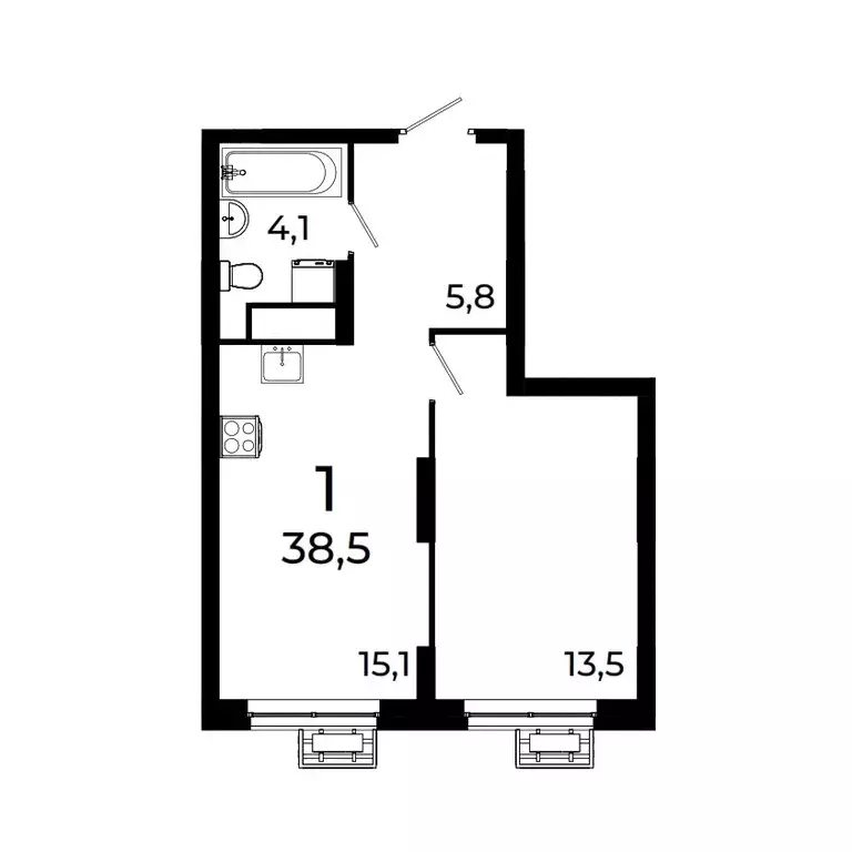 1-комнатная квартира: Нижний Новгород, квартал Кооперативный посёлок ... - Фото 1