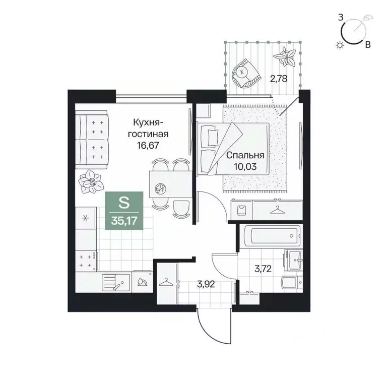 1-к кв. Волгоградская область, Волгоград просп. Имени В.И. Ленина, 59Г ... - Фото 1