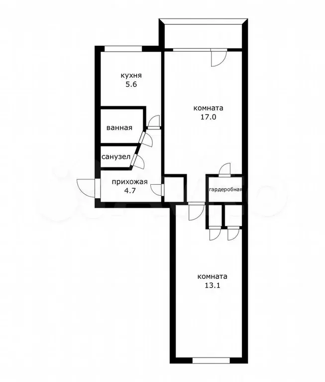 2-к. квартира, 47 м, 5/5 эт. - Фото 0