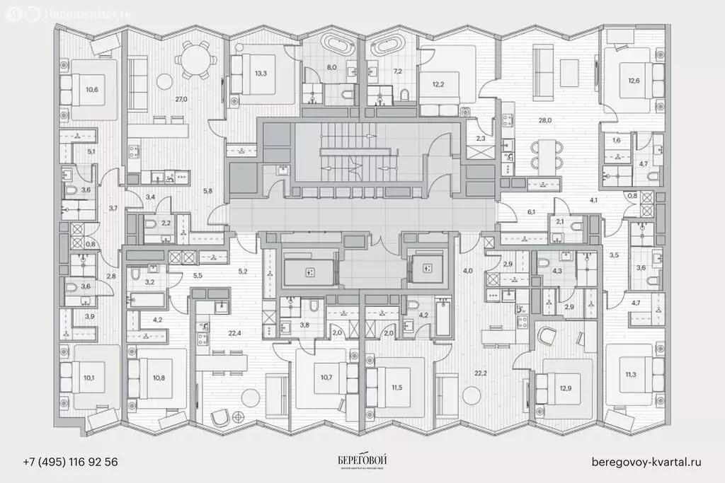 2-комнатная квартира: Москва, Береговой проезд, 2 (67.1 м) - Фото 0