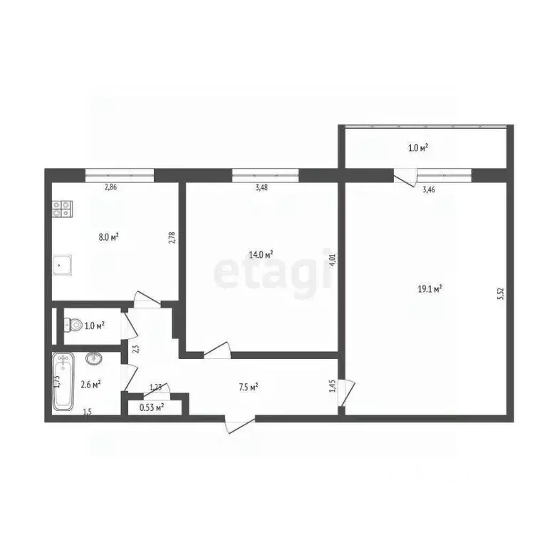 2-к кв. Мордовия, Саранск ул. Миронова, 11 (52.7 м) - Фото 0
