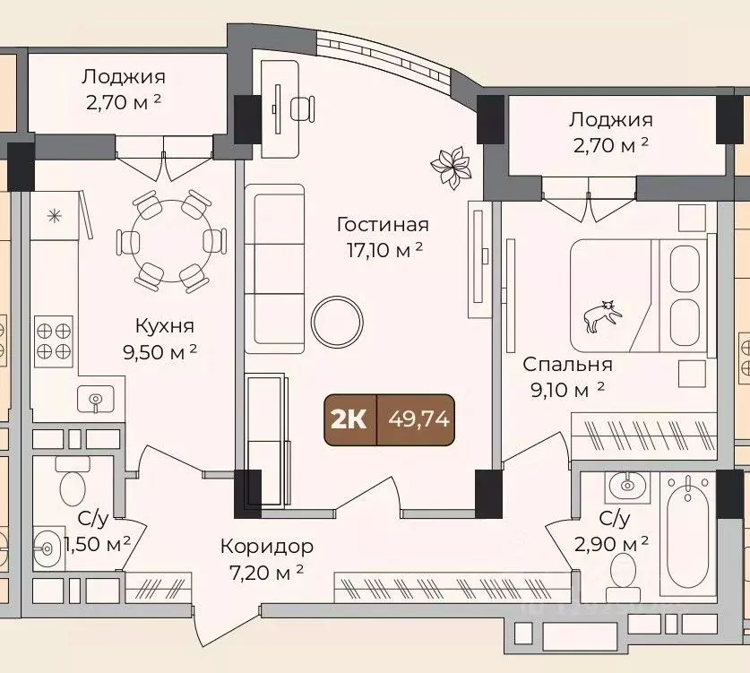 2-к кв. Краснодарский край, Краснодар Музыкальный мкр, ул. Имени ... - Фото 0