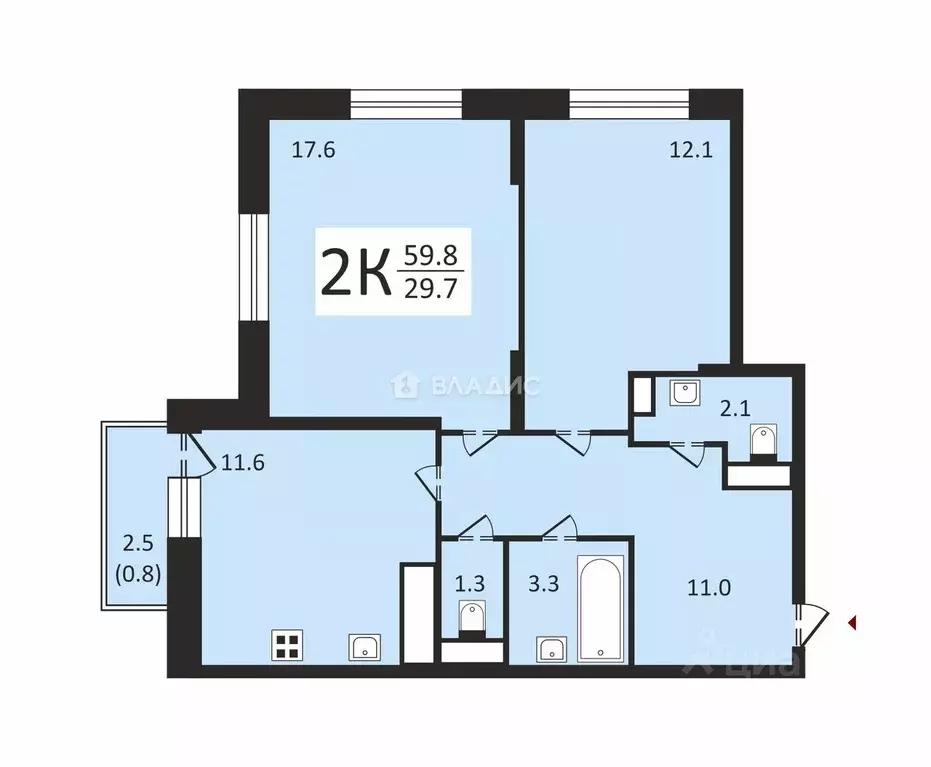 2-к кв. Москва Бибиревская ул., 4А (59.8 м) - Фото 1