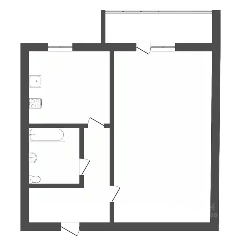 1-к кв. Тюменская область, Тюмень ул. Гастелло, 71 (30.3 м) - Фото 2