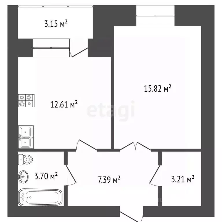 1-к кв. Забайкальский край, Чита ул. Генерала Белика, 10А (42.3 м) - Фото 2