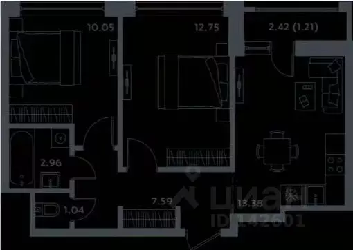 2-к кв. Московская область, Красногорск городской округ, Отрадное пгт ... - Фото 2