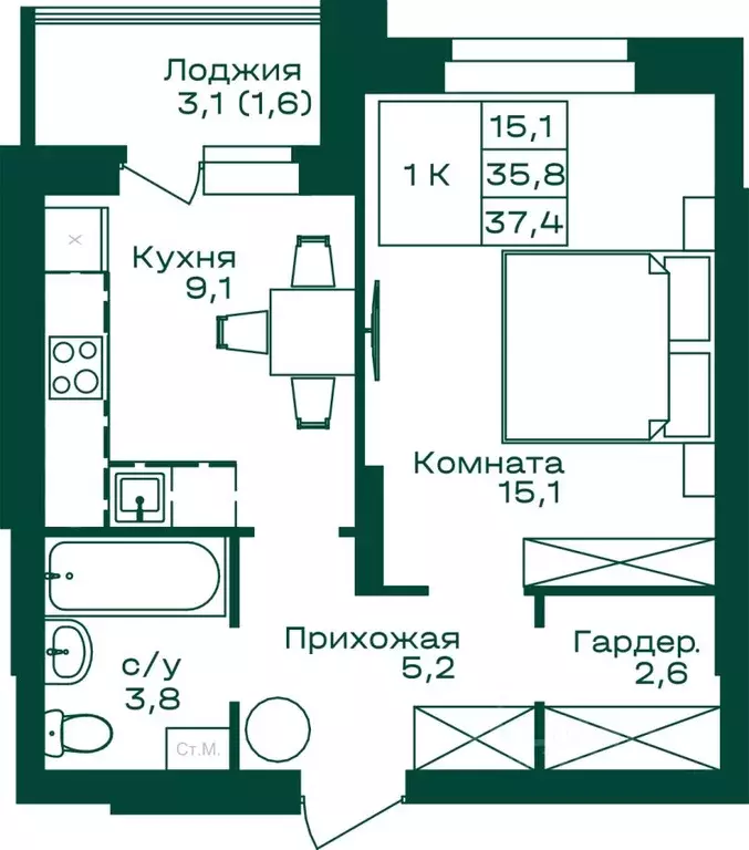 1-к кв. Алтай, Майминский район, с. Майма  (37.4 м) - Фото 0