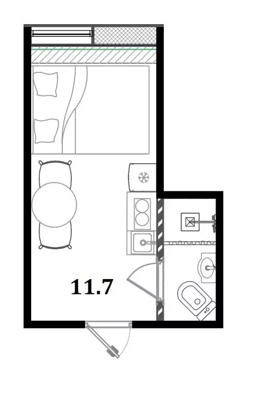 Квартира-студия: Санкт-Петербург, Малый проспект Васильевского ... - Фото 2