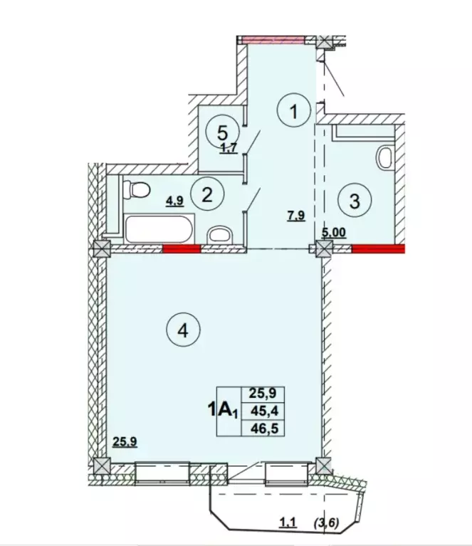 Продаётся 1-к квартира, 46.5 м - Фото 0