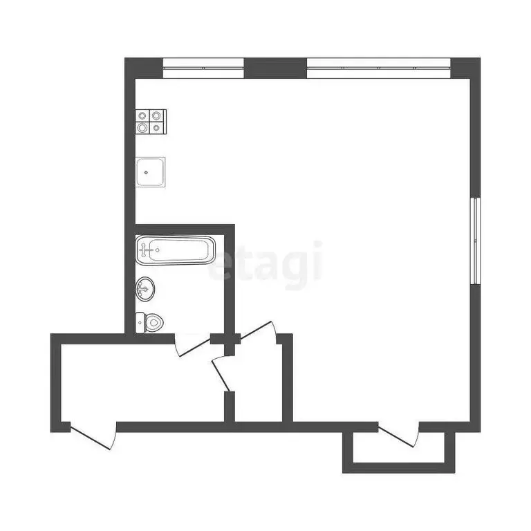 1-комнатная квартира: Тюмень, улица Пржевальского, 42А (32.5 м) - Фото 1