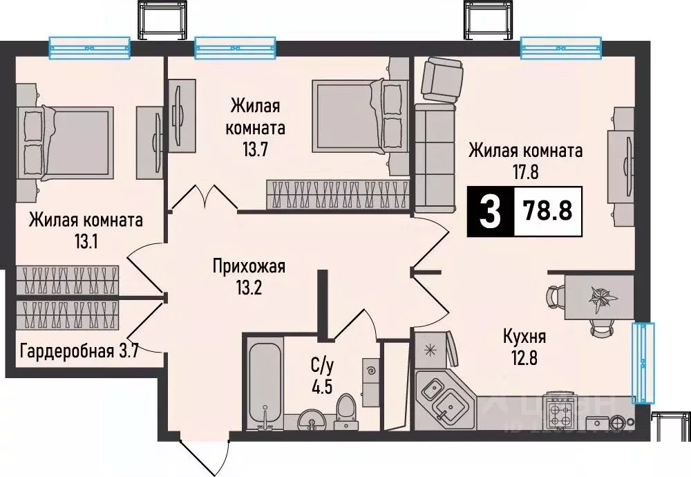 3-к кв. Ставропольский край, Железноводск городской округ, пос. ... - Фото 0