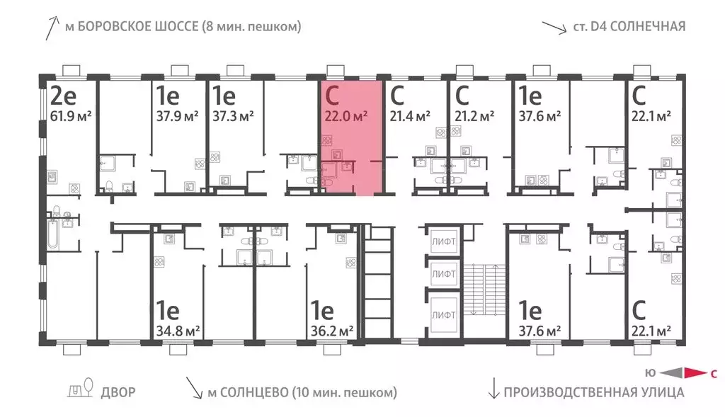 Квартира-студия: Москва, ЖК Лучи, 2-й этап, к8 (22 м) - Фото 1