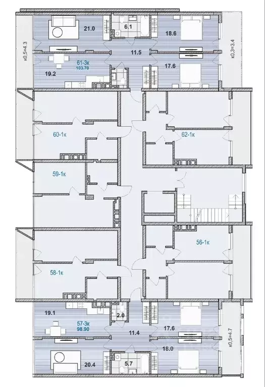 3-к кв. Калининградская область, Зеленоградск ул. Гагарина, 87 (103.7 ... - Фото 1