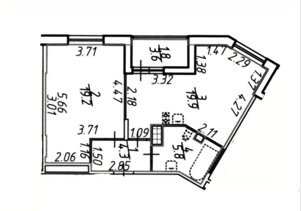 1-к кв. Санкт-Петербург бул. Вилькицкий, 7 (49.2 м) - Фото 2
