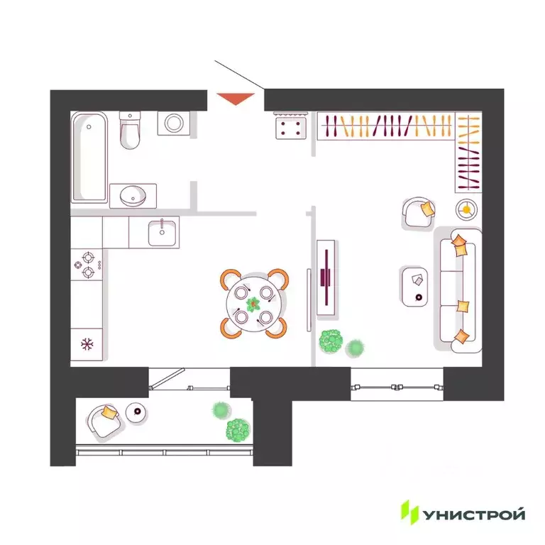 1-к кв. Самарская область, Тольятти Южный Бульвар жилой комплекс ... - Фото 1