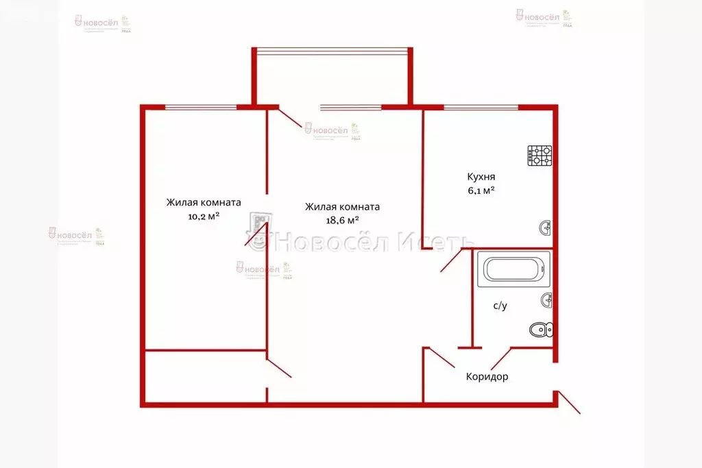 2-комнатная квартира: Екатеринбург, улица Сакко и Ванцетти, 60 (44 м) - Фото 0