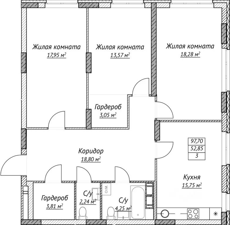 3-к кв. Нижегородская область, Нижний Новгород Сахарный Дол жилой ... - Фото 1