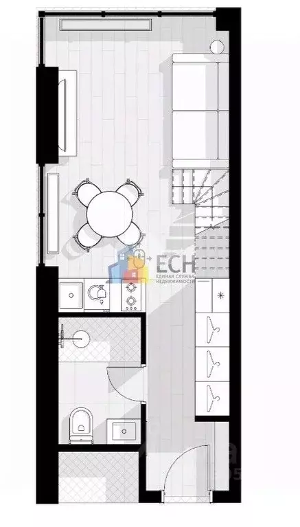 Студия Московская область, Одинцово ул. Чистяковой, 8к2 (26.3 м) - Фото 2