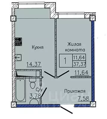 1-к кв. Ставропольский край, Пятигорск ул. Ермолова, 28А (38.63 м) - Фото 1